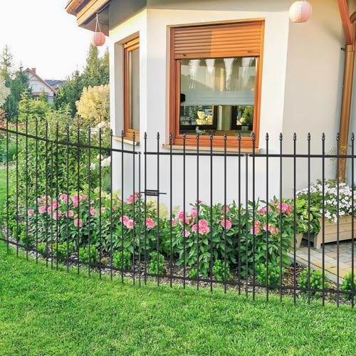 Decorative Metal Garden Fence with Gate 42" x 11.5' (4680 sq inches)