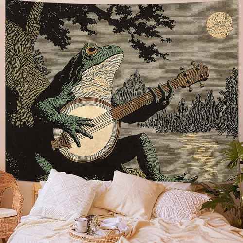 Folk Art Frog Banjo Tapestry