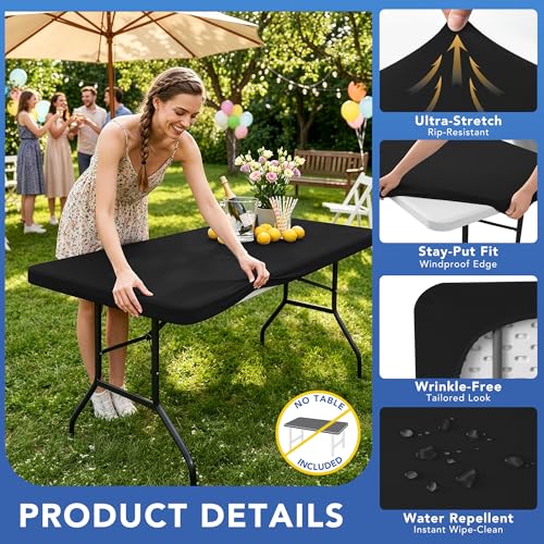 Fitted Tablecloth for 8 Foot Rectangle Tables (4 Count)