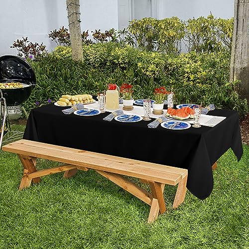 10 Pack Black Rectangle Tablecloth (10 Count)