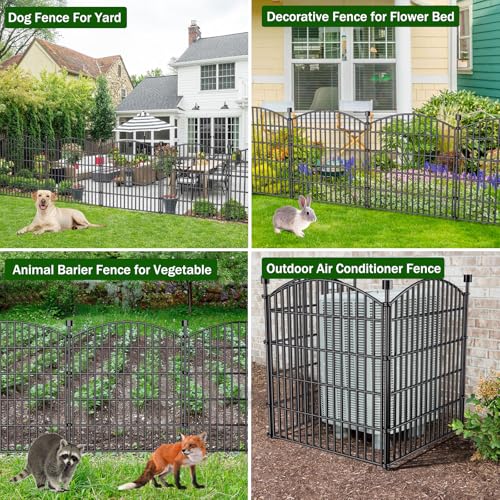 10 Panel No Dig Decorative Garden Fence 32" H x 23.6'L Outdoor Dog Barrier (62.77 Sq Ft)