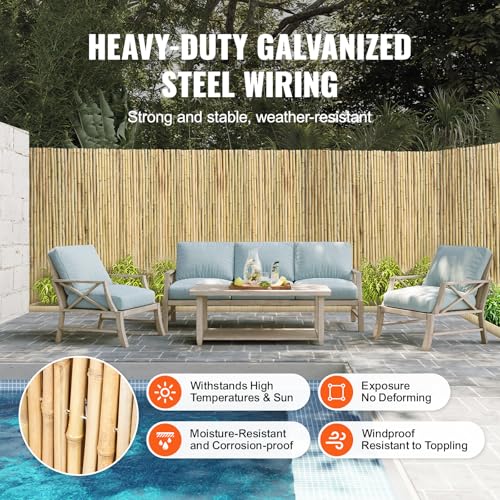 Natural Rolled Bamboo Fence (32 Sq Ft)