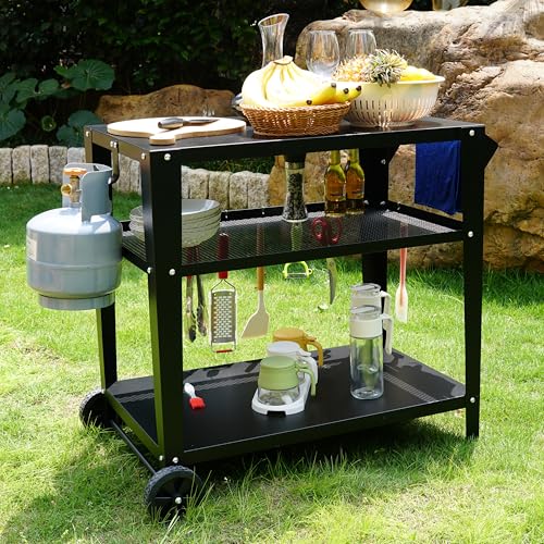 Outdoor Grill Cart with Wheels