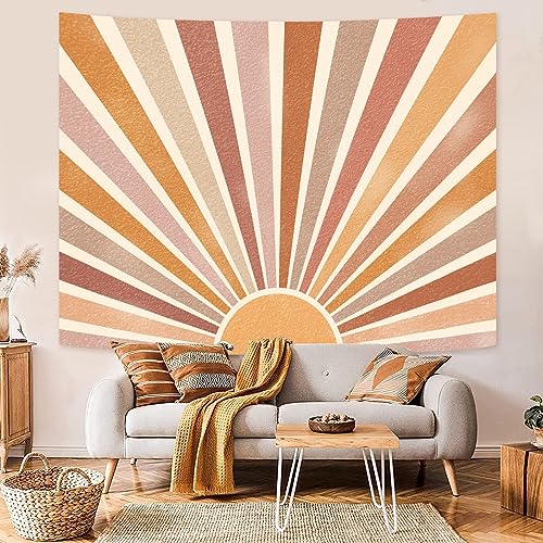 Retro Burning Sun Tapestry Wall Hanging