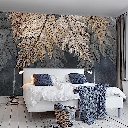 Vintage Botanical Leaf Wallpaper Mural Dark Plant Leaves Wall Mural