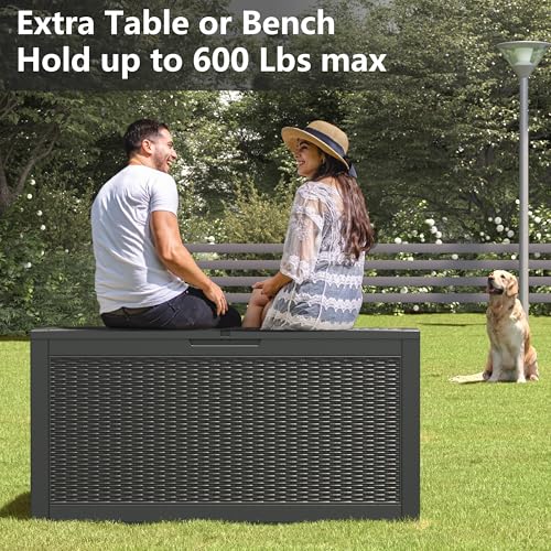 130 Gallon Waterproof Large Resin Deck Box