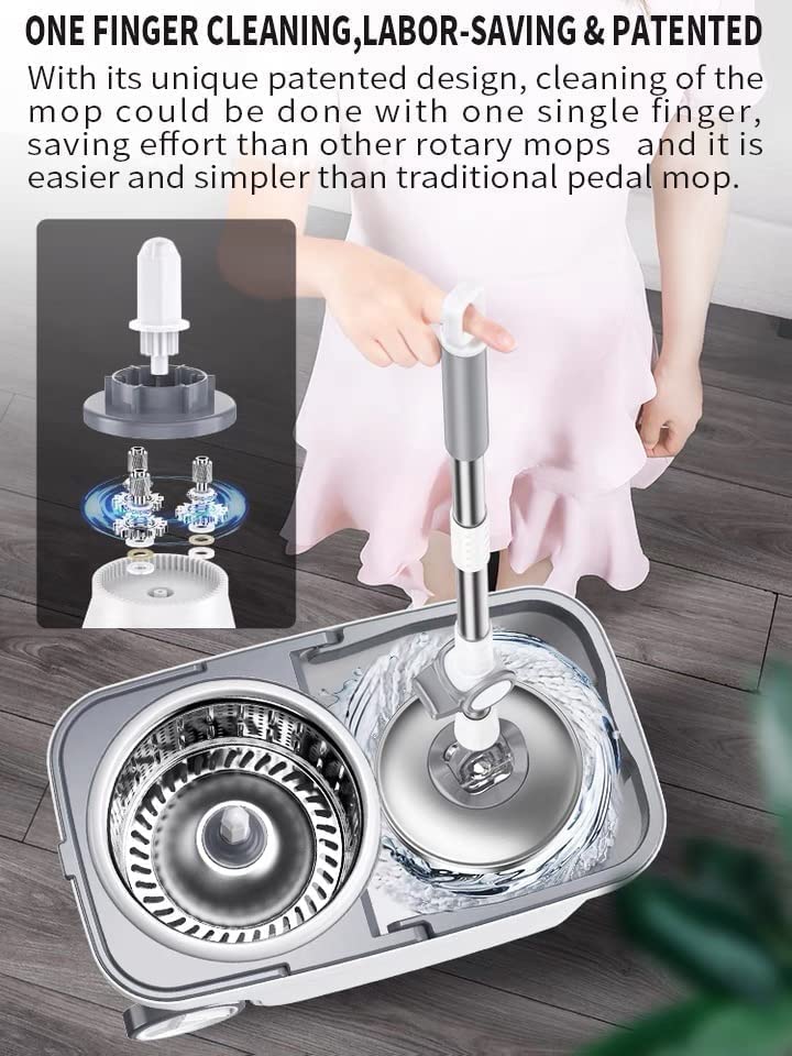 Spin Mop Bucket Deluxe 360 Spinning Floor Cleaning System