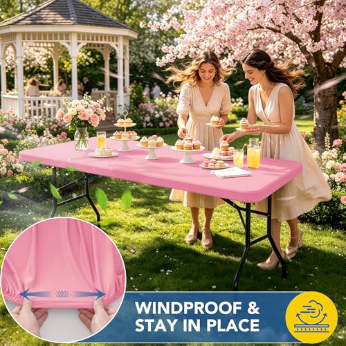 Fitted Tablecloth for 8 Foot Rectangle Tables (4 Count)