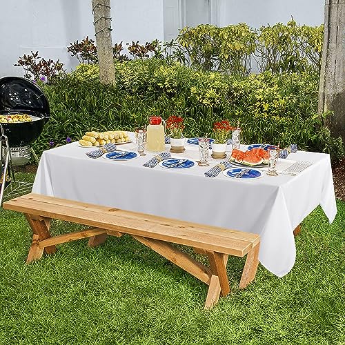8 Pack White Rectangle Tablecloth (8 Count)