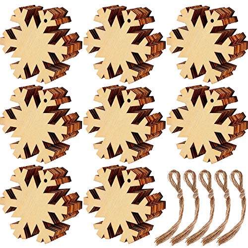60 Pcs Christmas Wooden Ornaments 3.5" Unfinished Wood Slices