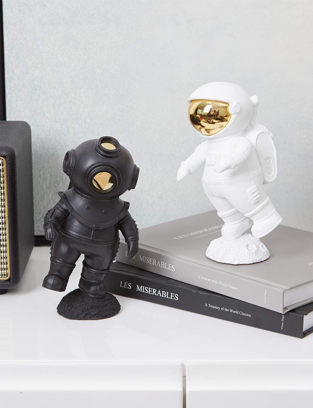 Diver Figurine Nautical Statue Modern Home Sculpture 7.1 Inch