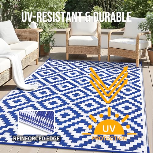 Outdoor Rug 10x14 ft Waterproof Reversible Mat
