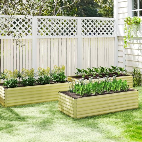 8x4x2ft Outdoor Metal Raised Garden Bed (2 Count)