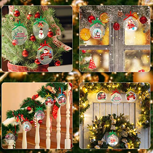 50 Pieces Christmas Hanging Ornaments with 50Pcs 25 Color Ribbons (40 Count)