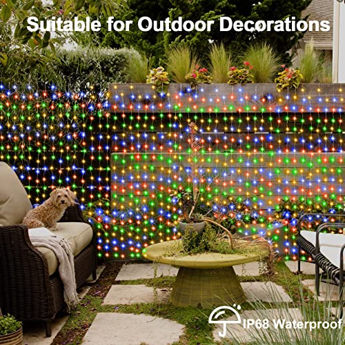 9.8Ft x 9.8Ft Curtain Lights Battery Operated 2 Color Changing (300 Count)