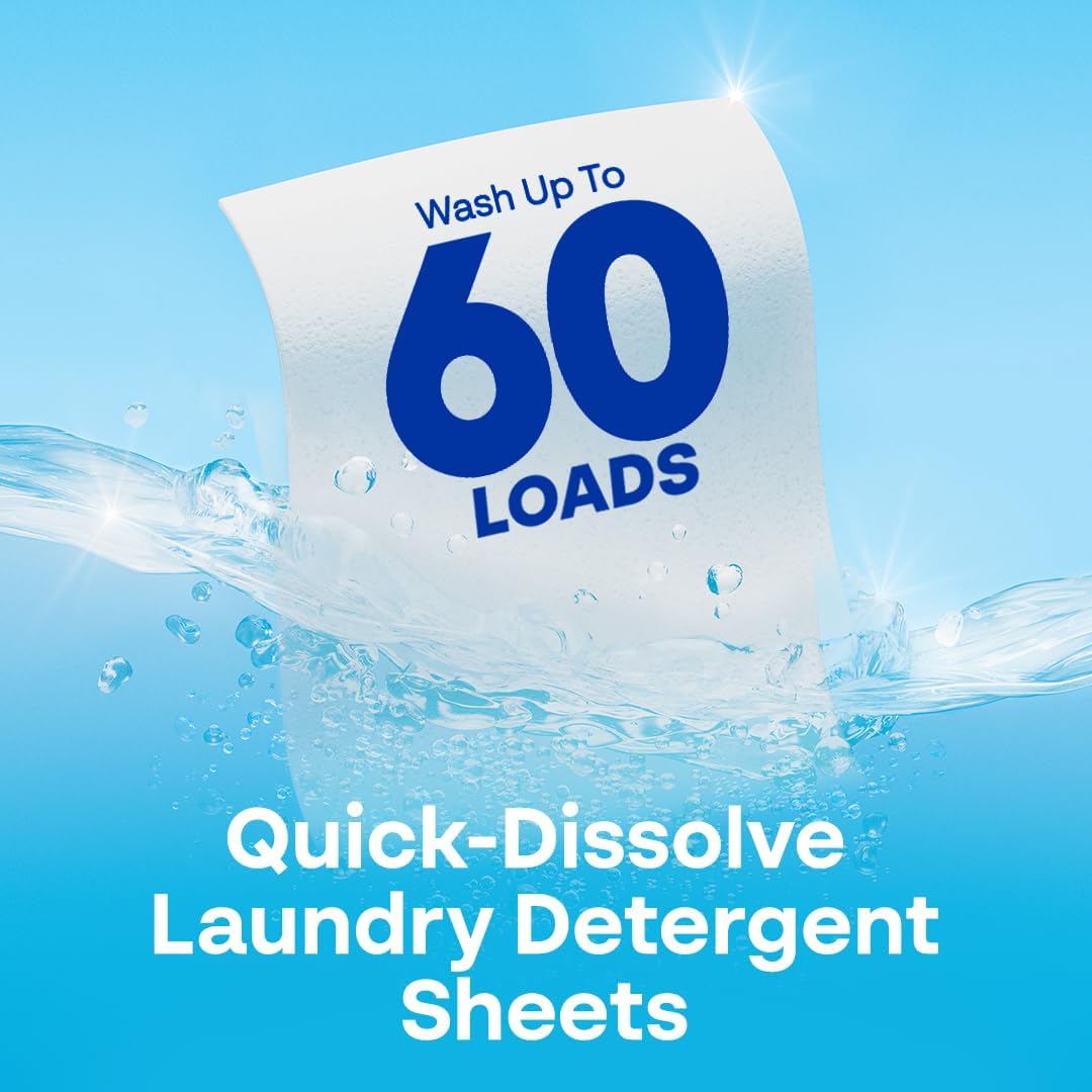 Earth Breeze Laundry Detergent Sheets Fresh Scent - 60 Loads Eco Liquidless Soap - Travel-Friendly for Hot & Cold Cycles, Tackles Tough Stains & Odors - Gentle on Skin, 30 Ct - HavenBliss Decor