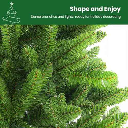 12ft Prelit Noble Fir Wide Artificial Christmas Tree with RGBW Light