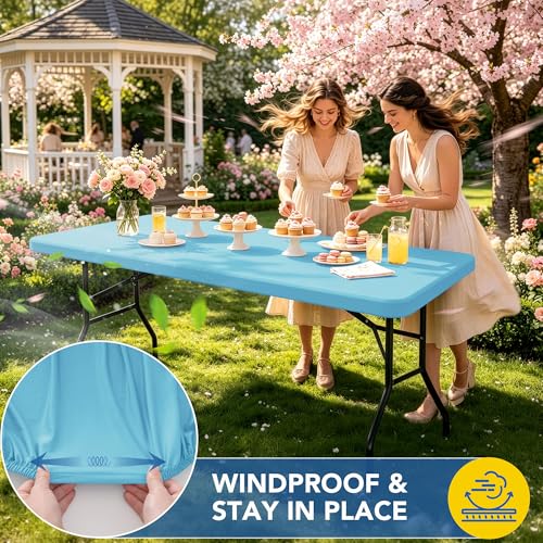 Fitted Tablecloth for 8 Foot Rectangle Tables (6 Count)