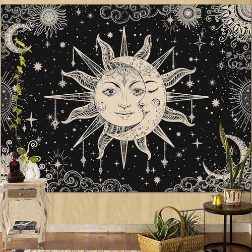 Sun and Moon Tapestry Mandala Wall Tapestry