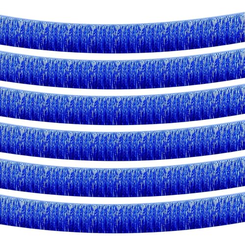 Blue Foil Fringe Garland 10FT 6packs for Parade Float Decorations (60 Foot)