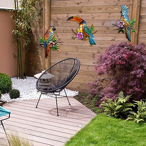 Metal Parrot Wall Decor Tropical Outdoor Wall Decor Parrot Outdoor Wall Art