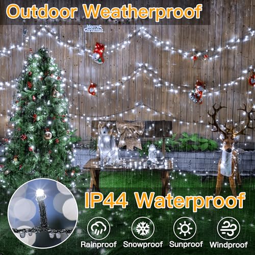 500LED 164FT Long Christmas Tree Lights with 8 Modes Remote Timer IP44 Waterproof (164 Foot)