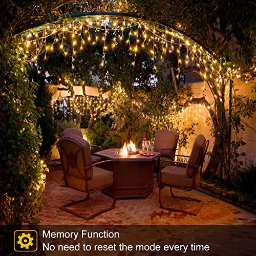 33ft 400 LED Icicle Lights for Outside Warm White Christmas Lights Outdoor