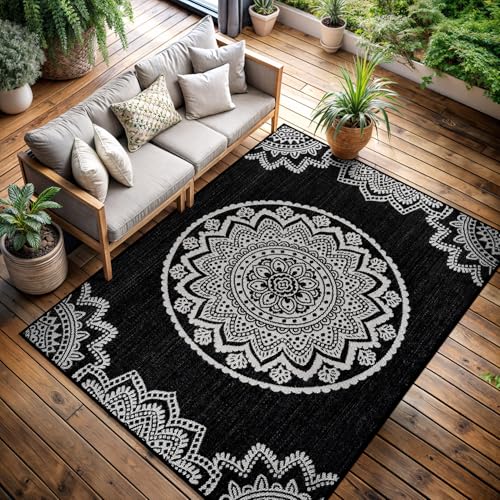 Outdoor Rug 9x12 Modern Large Area Rugs for Indoor and Outdoor Patios and Porches