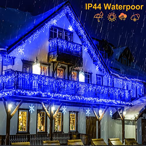 Blue Christmas Lights Outdoor 66ft 640LED Icicle Lights for Outside House