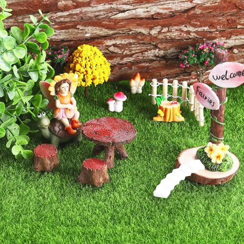 36 Pieces Fake Grass for Crafts Fairy Garden 6 x 6 Inches Artificial Garden Grass for Miniature Ornament Dollhouse DIY Decoration (36 Count)