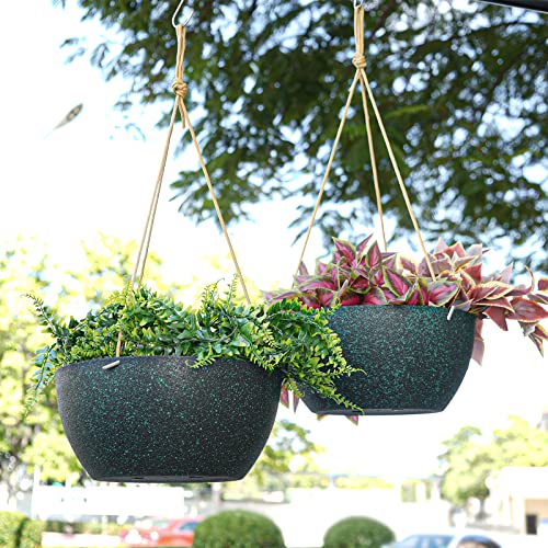12 Inch 2 Pack Large Hanging Planters for Indoor Outdoor Plants (2 Count)