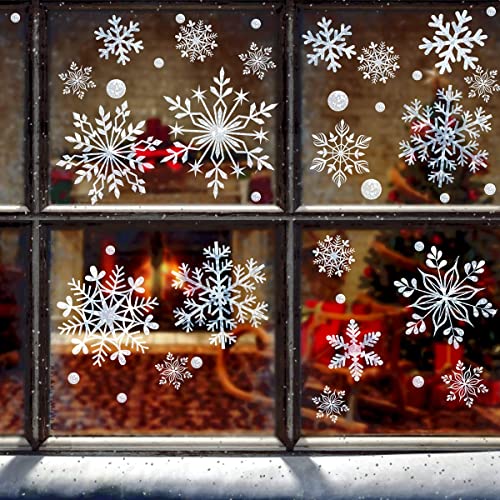 318 Pcs Christmas Snowflakes Clings Decoration Set (12 Count)