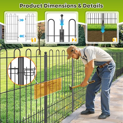 5 Panels Garden Fence with Gate (5 Count)