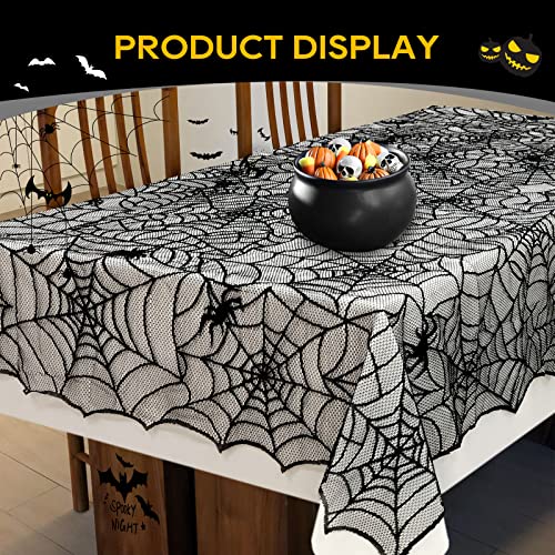 Black Lace Halloween Tablecloth