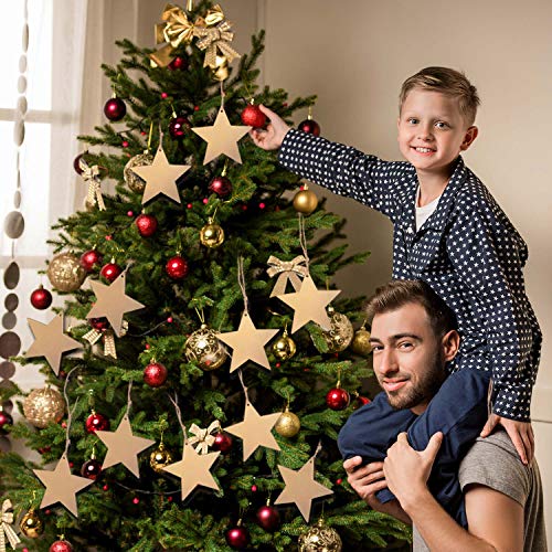100 Pcs Christmas Wooden Ornaments Unfinished Wood Slices