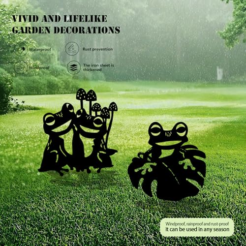 3 Pack Frog Metal Garden Decorative Stakes (3 Count)