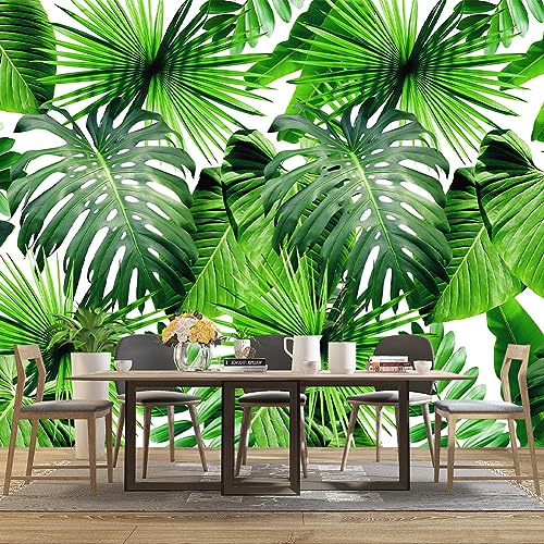 Tropical Green Botanical Leaf Wallpaper Bedroom Plant Mural Room Decor Living Room tv Background Large wall Mural