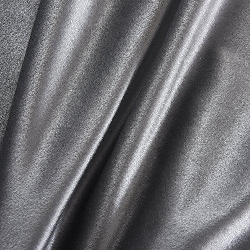 Super Soft Luxury Room Darkening Velvet Silver Gray Classic Blackout Curtains Panels Home Theater Grommet Drapes 52Wx63L inch Light Grey