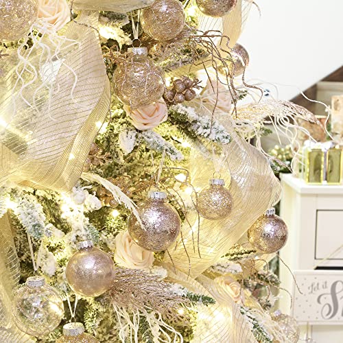 25 Pack Assorted Clear Christmas Ball Ornaments (25 Count)