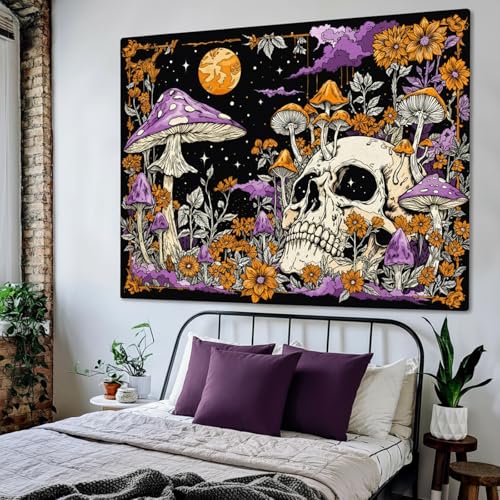 Skull Mushroom Tapestry