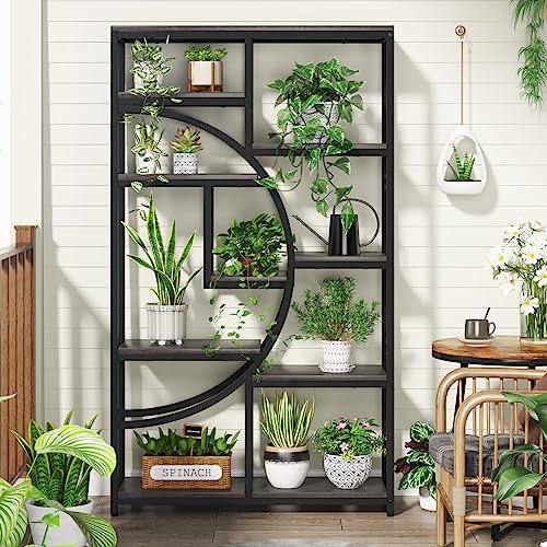 Industrial Bookshelf Bookcase with 9 Open Shelf