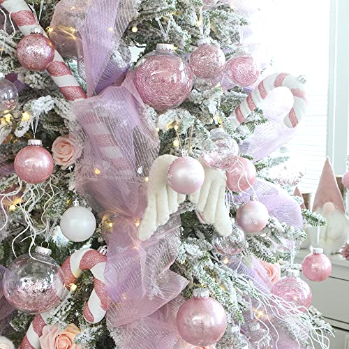16 Pack Clear Christmas Ball Ornaments with Fillers (16 Count)