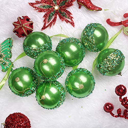 4pc Green Christmas Ball Ornaments (4 Count)