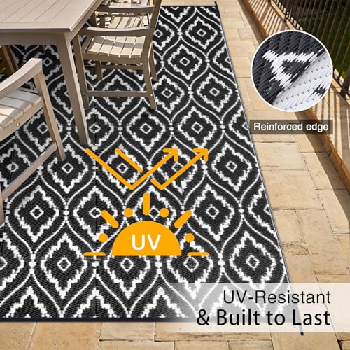 Outdoor Rug 8x10 ft Waterproof Reversible Braided Mat