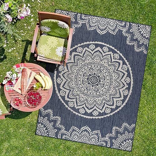 Outdoor Rug 5x7 Modern Area Rugs for Indoor and Outdoor Patios and Porches
