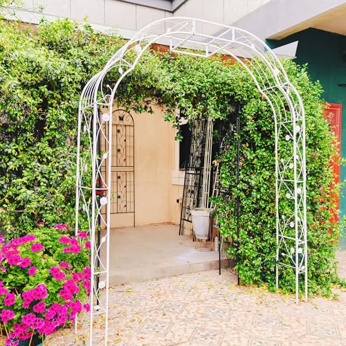 Metal Garden Arch 98.4" H Garden Arbor Trellis for Outdoor Climbing Plants Support Rose Lawn Tall Super Large Event Arch