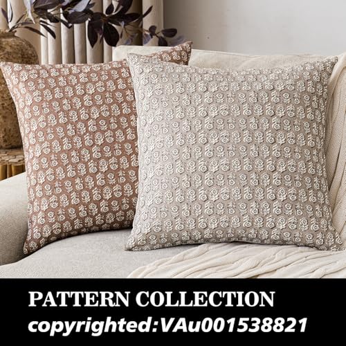 Floral Print Throw Pillow Covers 18×18 Inch (2 Count)