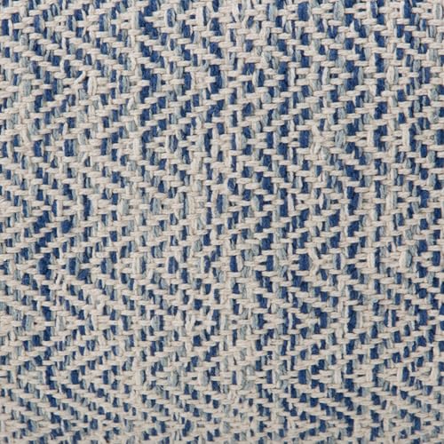 Nate 20" Wide Square Pouf in Blue Handwoven Cotton
