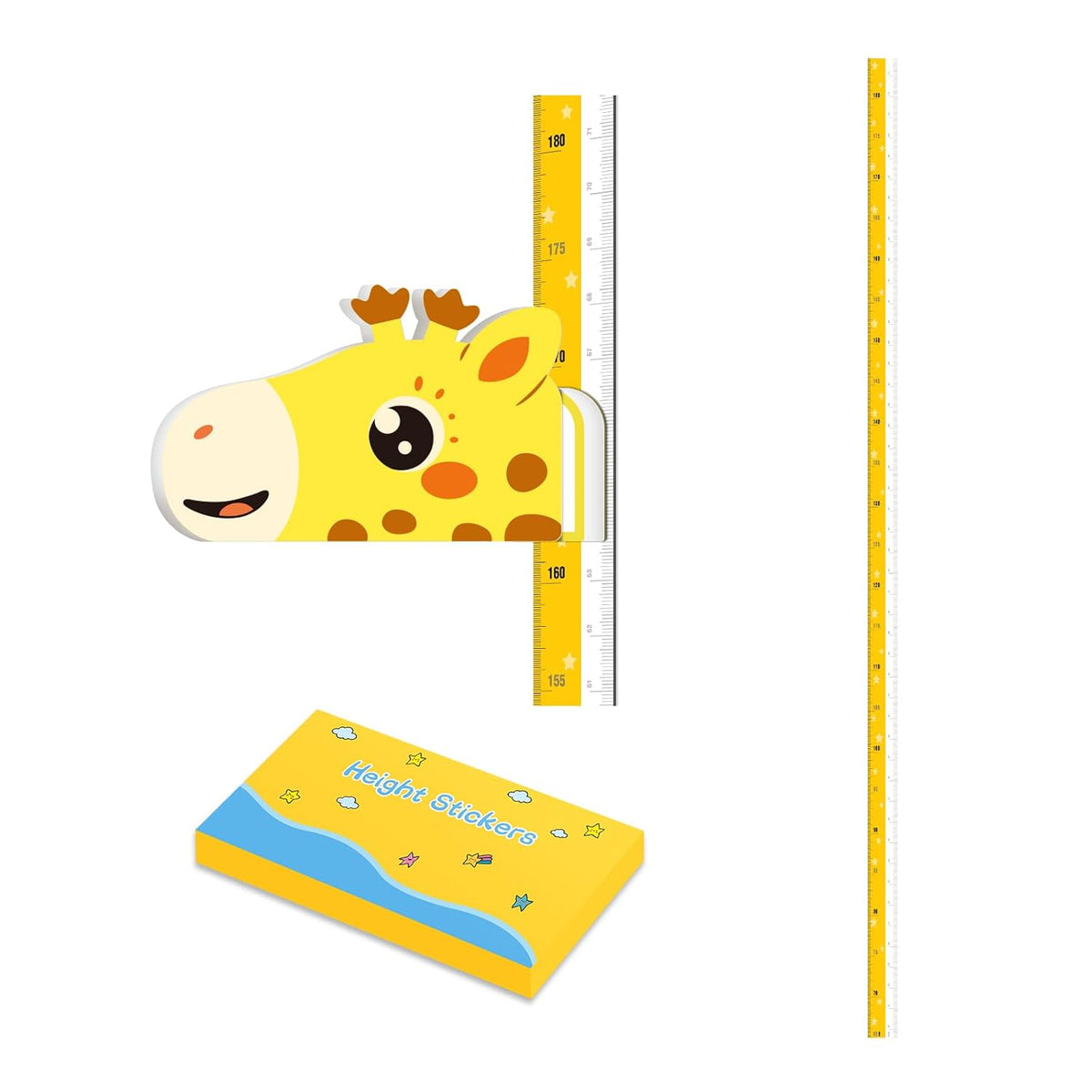 Kids Growth Chart Height Measure Wall Decal Animal Alphabet Stickers Giraffe Design Removable Wall Decorations - HavenBliss Decor