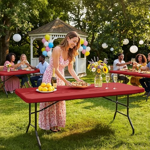 Fitted Tablecloth for 8 Foot Rectangle Tables (6 Count)